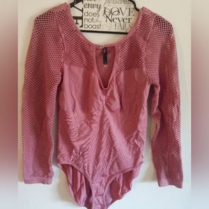 Mauve pink diamond choker bodysuit